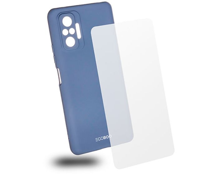 EGOBOO Rubber TPU Case + Tempered Glass Θήκη Σιλικόνης Light Grey (Xiaomi Redmi Note 10 Pro)