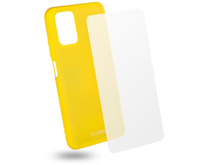 EGOBOO Rubber TPU Case + Tempered Glass Θήκη Σιλικόνης Lime (Xiaomi Redmi Note 10 / 10S / Poco M5s)