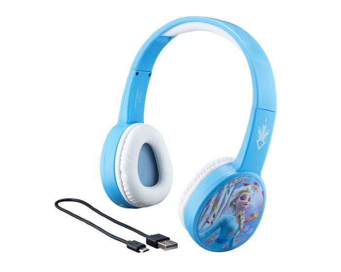 eKids Disney Frozen 2 Headphones (FR-B36VM) Ασύρματα Παιδικά Ακουστικά με Ασφαλή Μέγιστη Ένταση Ήχου - Blue / White