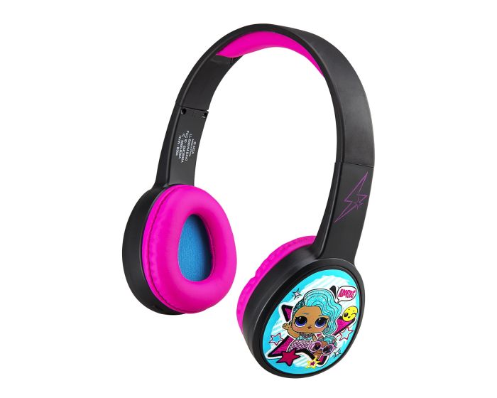 eKids LOL! Surprise Headphones (LL-B36VM) Ασύρματα Παιδικά Ακουστικά με Ασφαλή Μέγιστη Ένταση Ήχου - Black / Purple