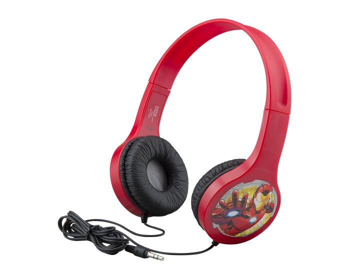eKids Avengers Headphones (AV-V126) Ενσύρματα Παιδικά Ακουστικά με Ασφαλή Μέγιστη Ένταση Ήχου - Red