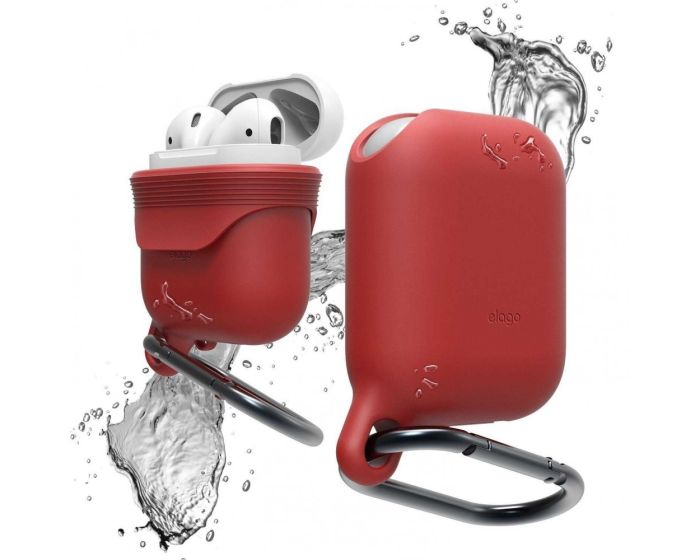 Elago Waterproof Hang Case (EAPWF-RD) Αδιάβροχη Θήκη Σιλικόνης για Apple AirPods - Red