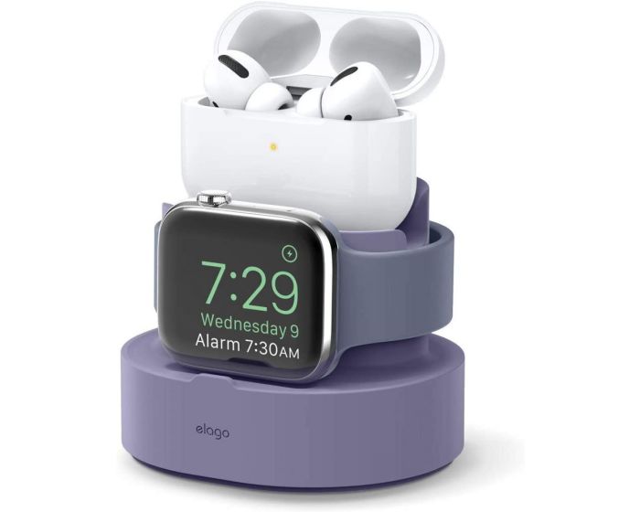 Elago Duo Pro Charging Stand (EST-DUOPRO-LVG) Βάση Στήριξης για Φορτιστή Apple Watch / iPhone / Airpods Pro - Lavender Gray