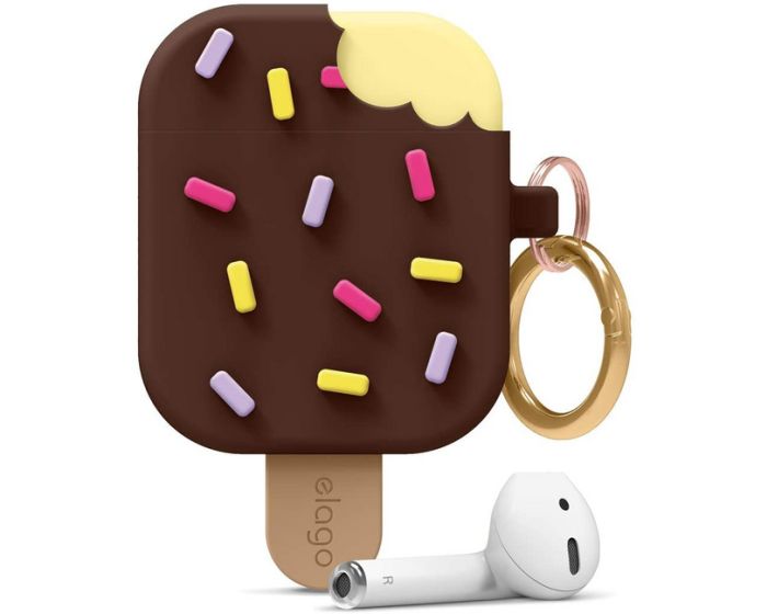 Elago Ice Cream Case (EAP-ICE-DBR) Θήκη Σιλικόνης για Apple AirPods - Dark Brown