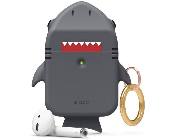 Elago Shark Case (EAP-SHARK-DGY) Θήκη Σιλικόνης για Apple AirPods - Dark Grey