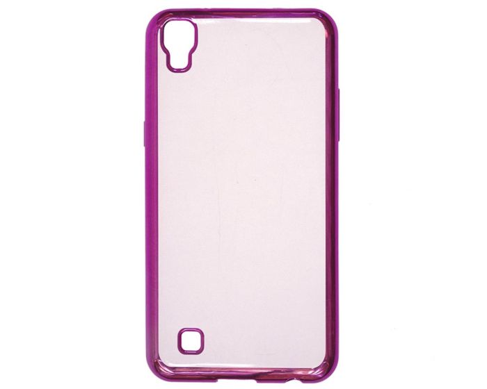 Forcell Electro Bumper Silicone Case Slim Fit - Θήκη Σιλικόνης Clear / Pink (LG X Power)