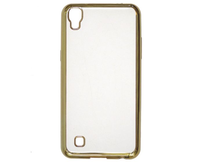 Forcell Electro Bumper Silicone Case Slim Fit - Θήκη Σιλικόνης Clear / Gold (LG X Power)