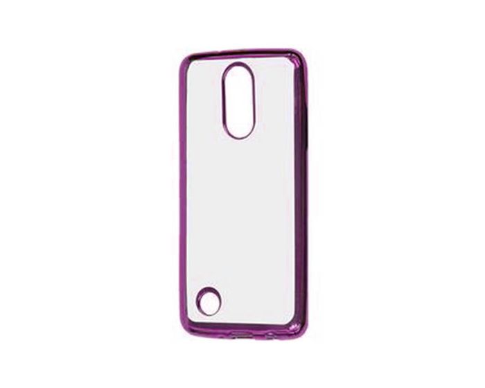 Forcell Electro Bumper Silicone Case Slim Fit - Θήκη Σιλικόνης Clear / Pink (LG K4 2017)