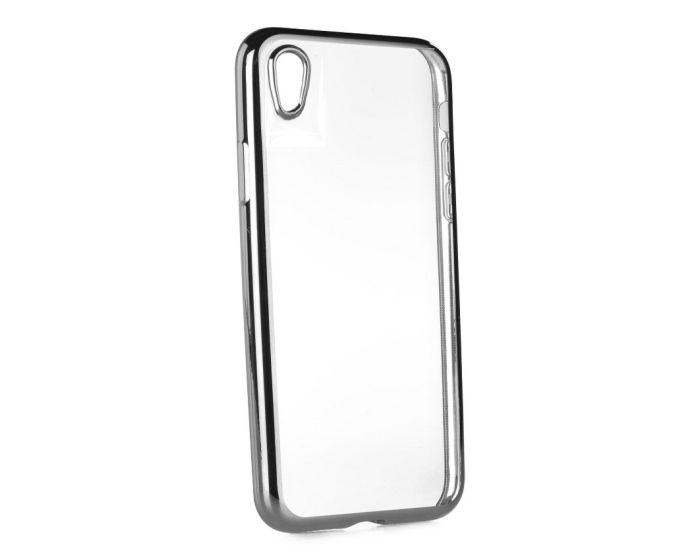 Forcell Electro Bumper Silicone Case Slim Fit - Θήκη Σιλικόνης Clear / Silver (Sony Xperia E5)