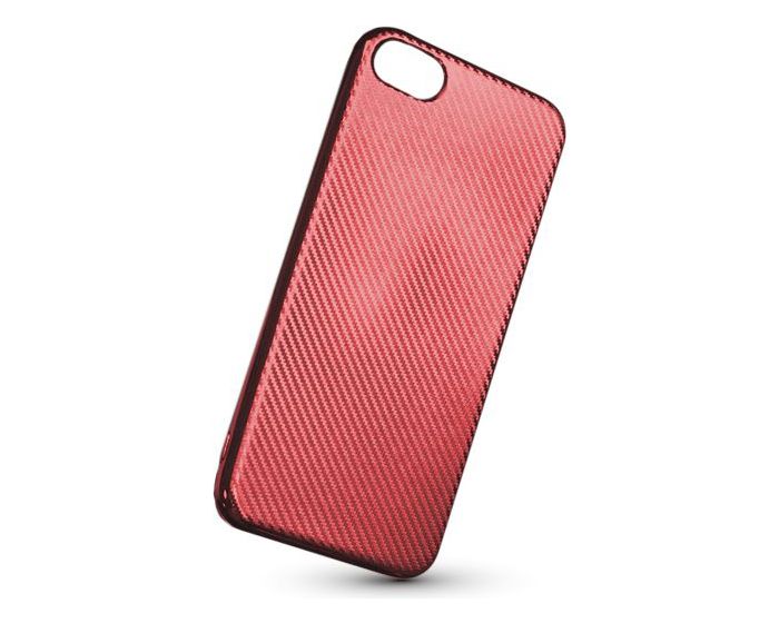 Elegance Carbon Soft TPU Case Θήκη Σιλικόνης Red (LG K10 2017)