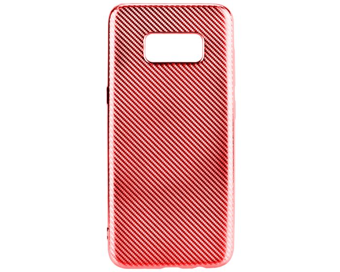 Elegance Carbon Soft TPU Case Θήκη Σιλικόνης Red (Samsung Galaxy S8)