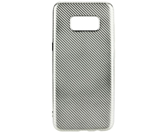 Elegance Carbon Soft TPU Case Θήκη Σιλικόνης Silver (Samsung Galaxy S8 Plus)