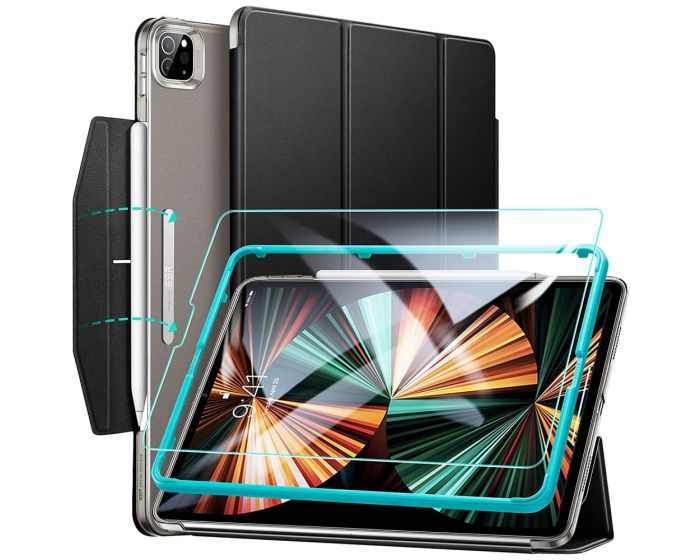 ESR Ascend Trifold Case με δυνατότητα Stand + Tempered Glass - Black (iPad Pro 12.9'' 2021 / 2022)