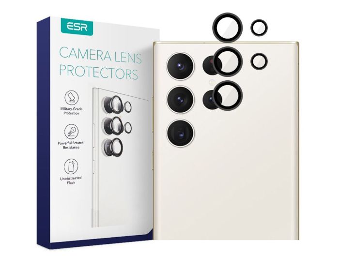 ESR Camera Lens Tempered Glass Prοtector Black (Samsung Galaxy S23 Ultra)