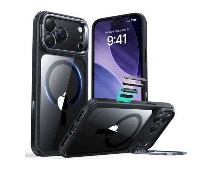 ESR Classic Hybrid Kickstand MagSafe Case with Camera Buttons Clear / Black (iPhone 17 Pro Max) - MT82722