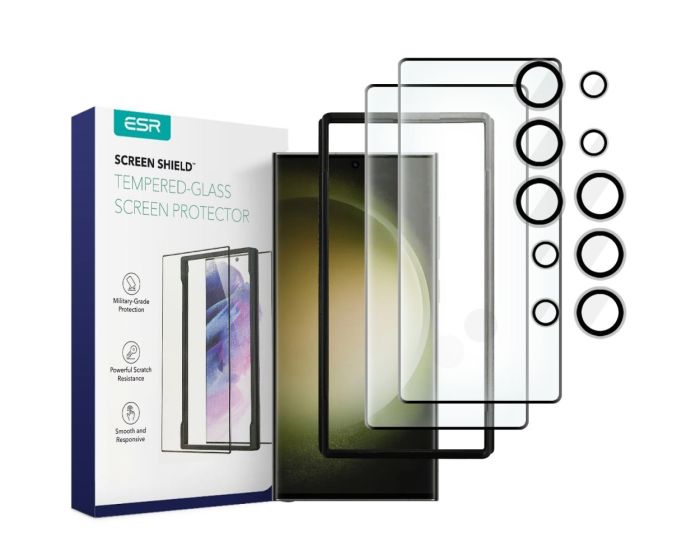 ESR Glass Tempered Glass + Camera Protector 2-Pack (Samsung Galaxy S23 Ultra)