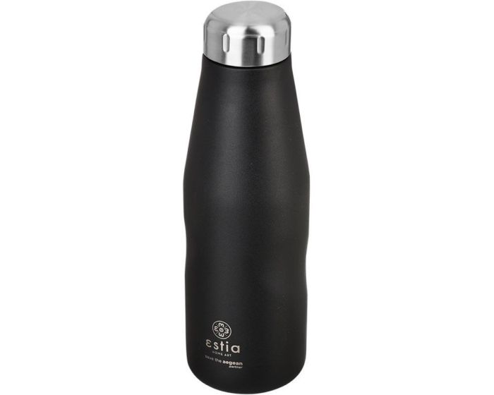 Estia Travel Flask Save The Aegean (01-7799) Stainless Steel Bottle 500ml Θερμός - Midnight Black