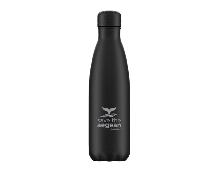 Estia Travel Flask Save The Aegean (01-7799) Stainless Steel Bottle 500ml Θερμός - Black