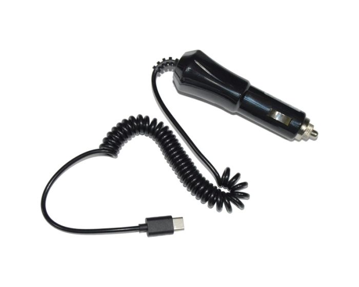 Exclusive Line Car Charger with USB Type-C Cable 2A - Black