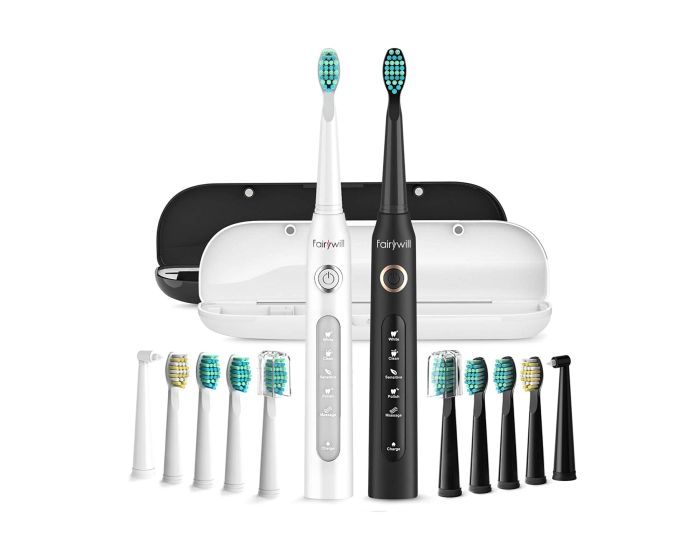 FairyWill FW-507 Family Sonic Toothbrush with 8 Head Set Ηλεκτρικές Οδοντόβουρτσες Black / White