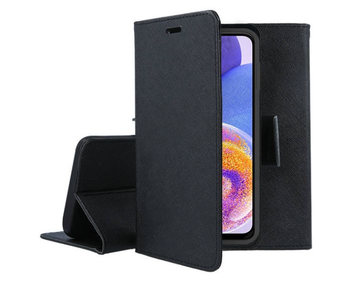 Tel1 Fancy Diary Case Θήκη Πορτοφόλι με δυνατότητα Stand Black (Samsung Galaxy A23 4G / 5G)