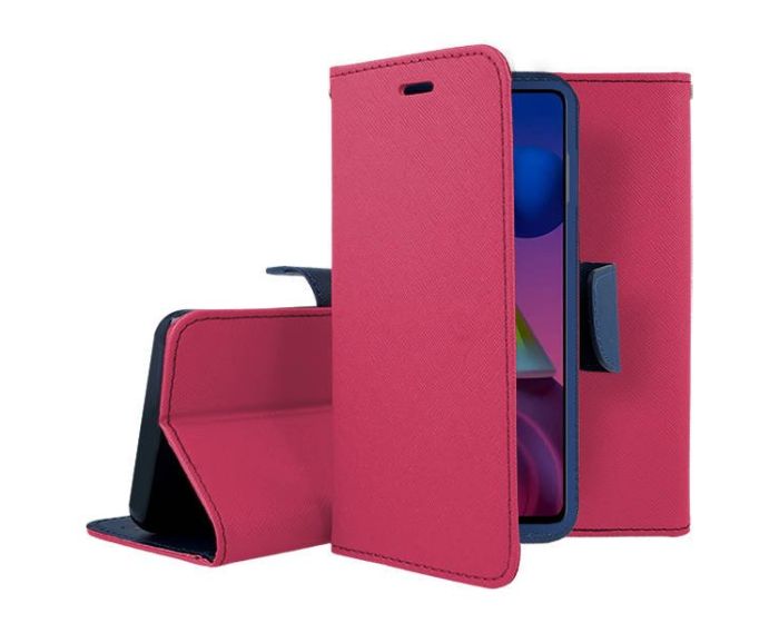 Tel1 Fancy Diary Θήκη Πορτοφόλι με δυνατότητα Stand Pink / Navy (Huawei Honor 4C)