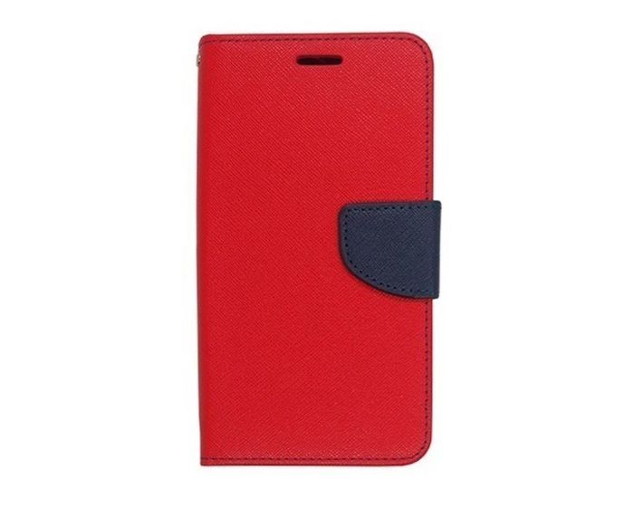 Tel1 Fancy Diary Θήκη Πορτοφόλι με δυνατότητα Stand Red / Navy (Huawei Ascend G620s)