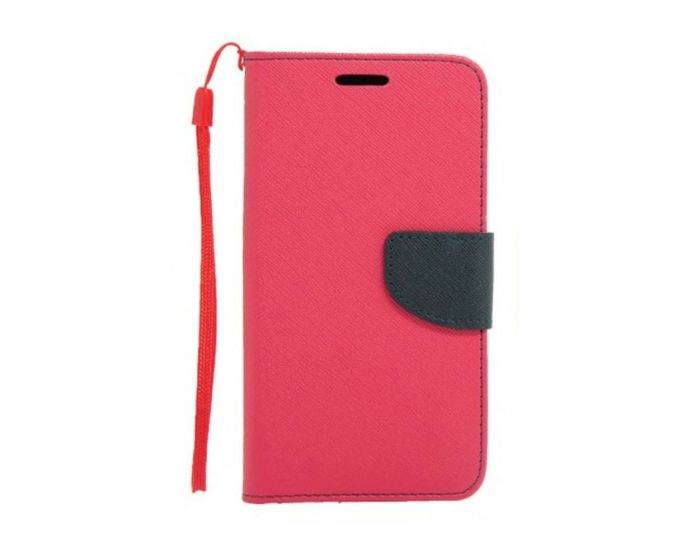 Tel1 Fancy Diary Case Θήκη Πορτοφόλι με δυνατότητα Stand Pink / Navy (HTC One M9)