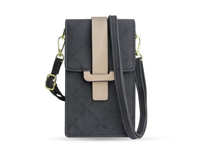 Fancy Smartphone Patterning Bag Wallet with Shoulder Strap Τσάντα ‘Ωμου - Black