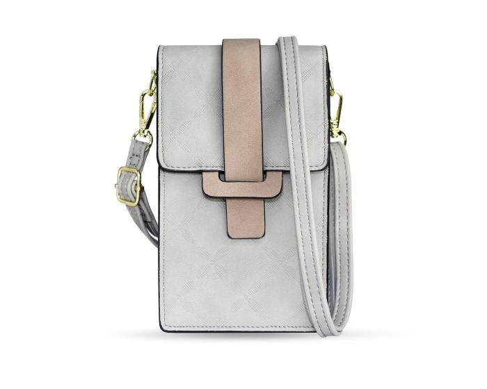 Fancy Smartphone Patterning Bag Wallet with Shoulder Strap Τσάντα ‘Ωμου - Gray