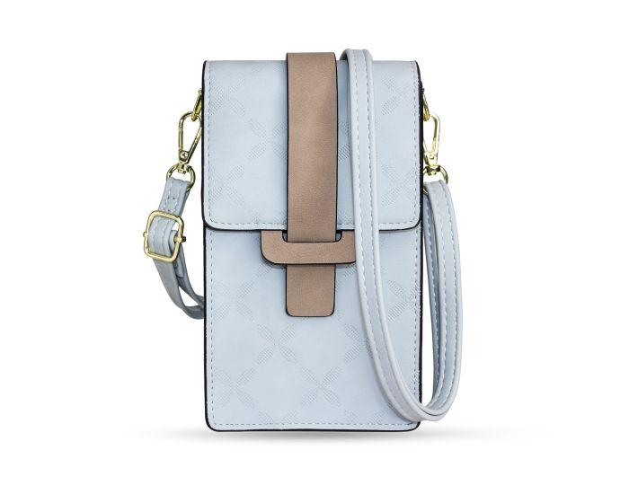 Fancy Smartphone Patterning Bag Wallet with Shoulder Strap Τσάντα ‘Ωμου - Light Blue