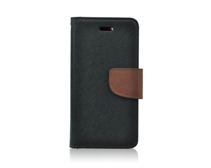 Tel1 Fancy Diary Θήκη Πορτοφόλι με δυνατότητα Stand Black / Brown (Samsung Galaxy S7 Edge)