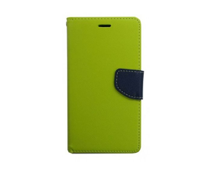 Tel1 Fancy Diary Θήκη Πορτοφόλι με δυνατότητα Stand Lime / Navy (Huawei Ascend G8)