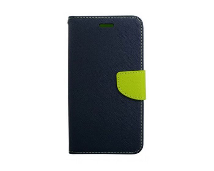 Tel1 Fancy Diary Θήκη Πορτοφόλι με δυνατότητα Stand Navy / Lime (Huawei Honor 5X)