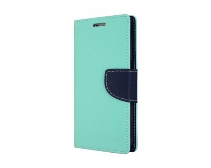 Tel1 Fancy Diary Case Θήκη Πορτοφόλι με δυνατότητα Stand Mint / Navy (Huawei P10)