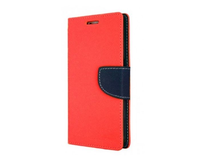 Tel1 Fancy Diary Case Θήκη Πορτοφόλι με δυνατότητα Stand Red / Navy (HTC U Ultra)