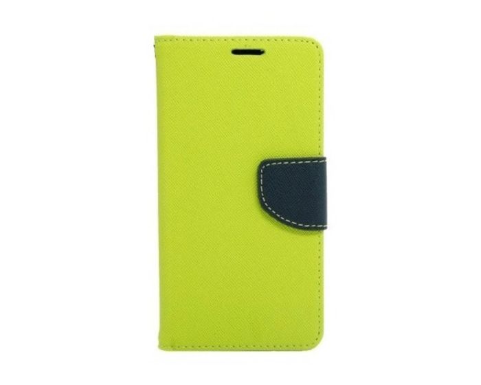 Tel1 Fancy Diary Θήκη Πορτοφόλι με δυνατότητα Stand Lime / Navy (Sony Xperia XZ / XZs)