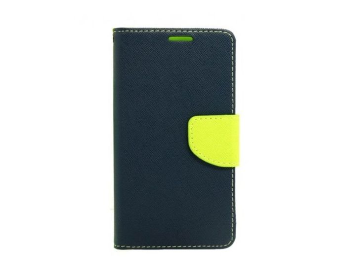 Tel1 Fancy Diary Case Θήκη Πορτοφόλι με δυνατότητα Stand Navy / Lime (Sony Xperia X mini / Compact)