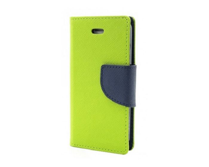 Tel1 Fancy Diary Case Θήκη Πορτοφόλι με δυνατότητα Stand Lime / Navy (HTC U Play)