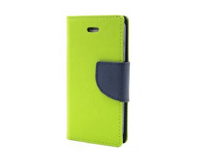 Tel1 Fancy Diary Case Θήκη Πορτοφόλι με δυνατότητα Stand Lime / Navy (HTC U Ultra)