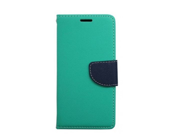 Tel1 Fancy Diary Θήκη Πορτοφόλι με δυνατότητα Stand Mint / Navy (Microsoft Lumia 650)