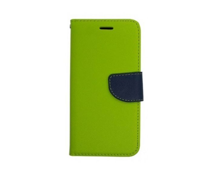 Tel1 Fancy Diary Θήκη Πορτοφόλι με δυνατότητα Stand Lime / Navy (Microsoft Lumia 650)