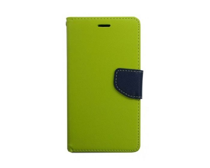 Tel1 Fancy Diary Θήκη Πορτοφόλι με δυνατότητα Stand Lime / Navy (Sony Xperia X Performance)