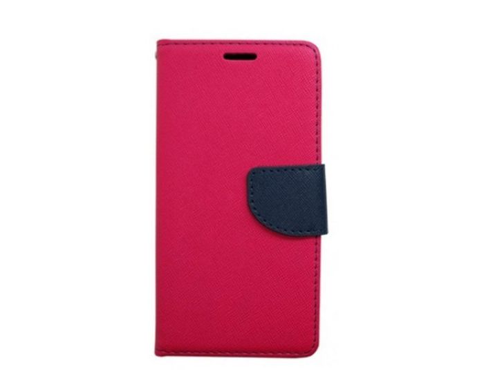 Tel1 Fancy Diary Θήκη Πορτοφόλι με δυνατότητα Stand Pink / Navy (Sony Xperia X)