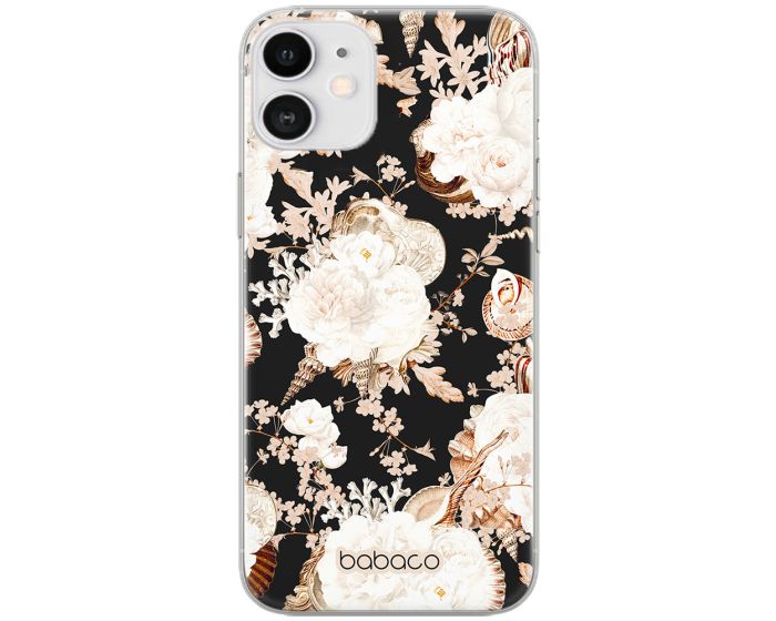 Babaco Flowers Silicone Case (BPCFLOW54023) Θήκη Σιλικόνης 044 Peonies and Shells Black (iPhone 11)