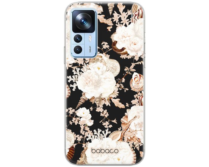 Babaco Flowers Silicone Case (BPCFLOW54235) Θήκη Σιλικόνης 044 Peonies and Shells Black (Xiaomi 12T / 12T Pro)