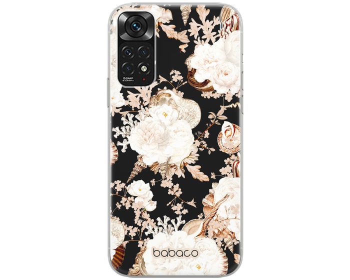 Babaco Flowers Silicone Case (BPCFLOW54234) Θήκη Σιλικόνης 044 Peonies and Shells Black (Xiaomi Redmi Note 11 / 11S 4G)