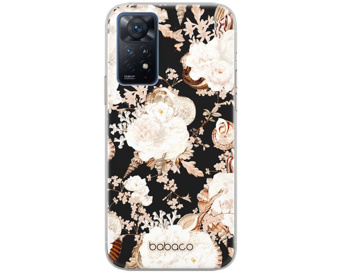 Babaco Flowers Silicone Case (BPCFLOW54208) Θήκη Σιλικόνης 044 Peonies and Shells Black (Xiaomi Redmi Note 11 Pro 4G / 11 Pro 5G / 12 Pro 4G)