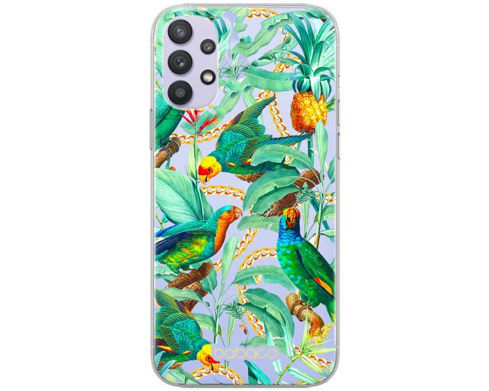 Babaco Flowers Silicone Case (BPCFLOW68150) Θήκη Σιλικόνης 058 Green Parrots (Samsung Galaxy A32 5G)