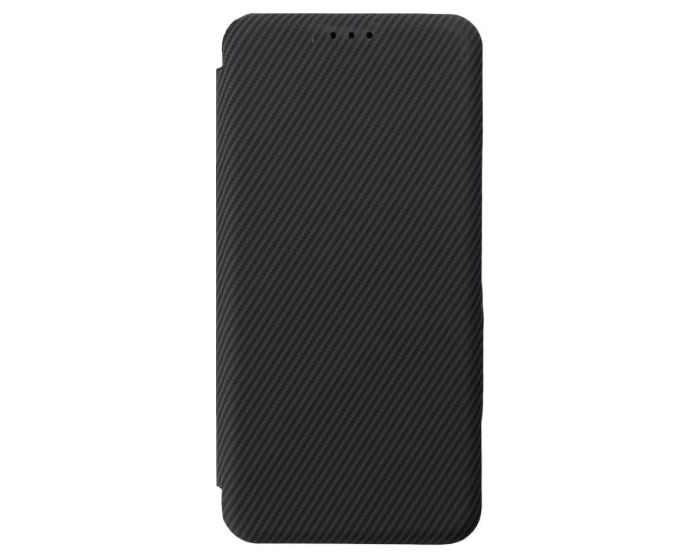 Folio Side Magnet Carbon Wallet Case Θήκη Πορτοφόλι - Black (Samsung Galaxy S25 Ultra)